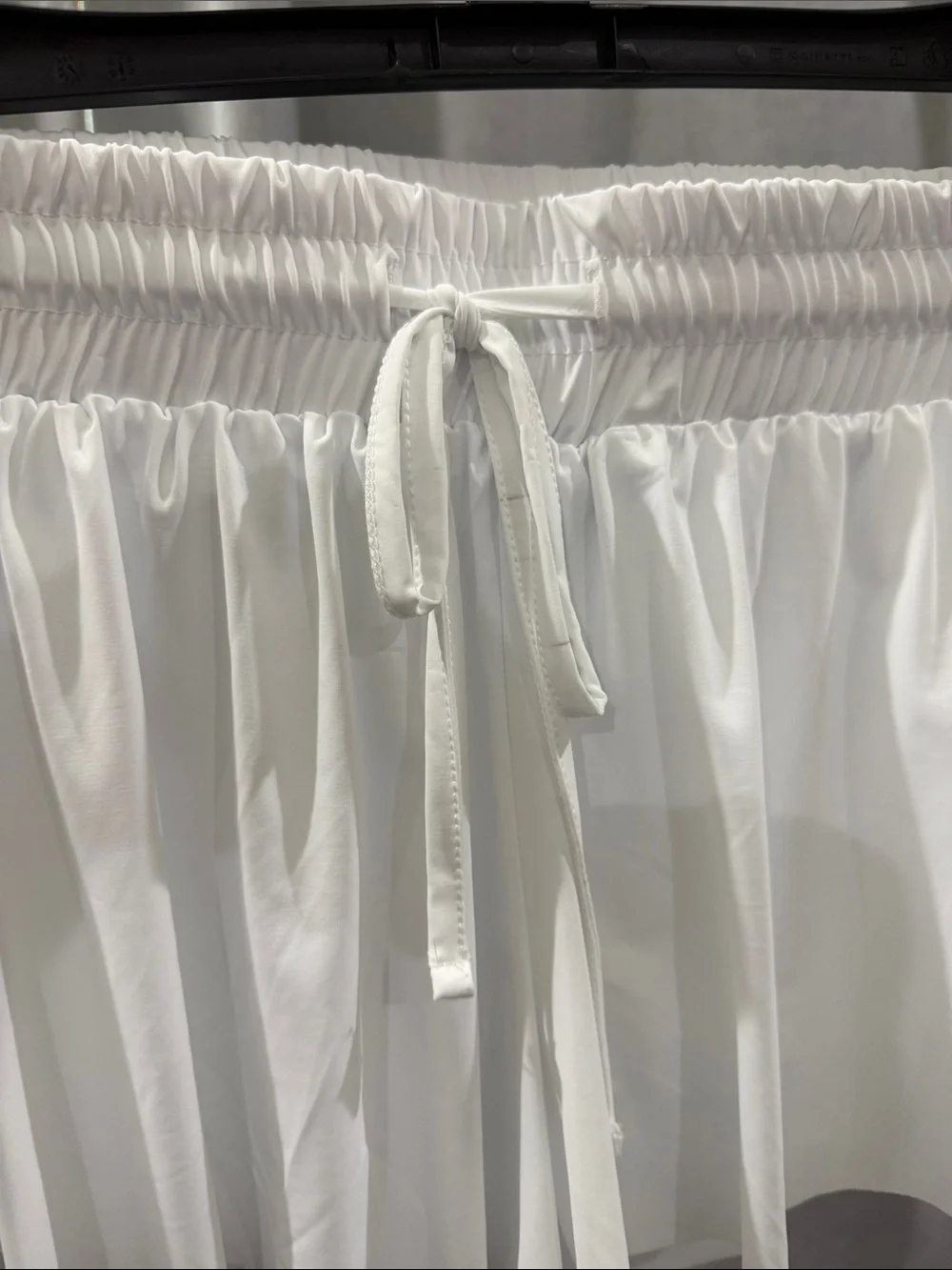 Girls' White Pleated Skort with Elastic Drawstring Waist